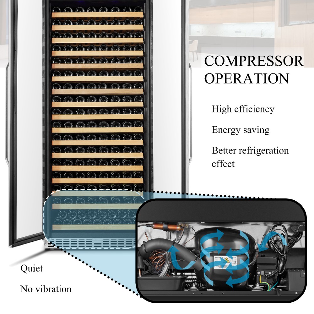 Lanbo French Door Single Zone Wine Cellar Cooler with Dual Lanbo French Door Single Zone Wine Cellar Cooler with Dual